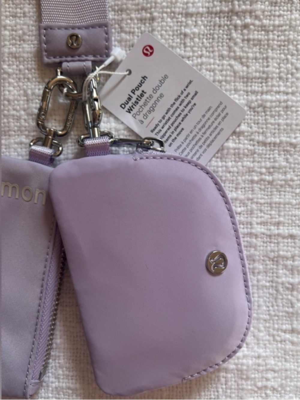 lululemon athletica Dual Zip Pouch Lavender purple wallet coin purse bag - Picture 2 of 4